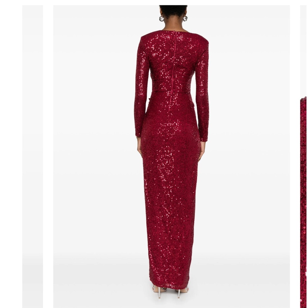 St John Elegant Sequin twist long sleeve Gown NWT
